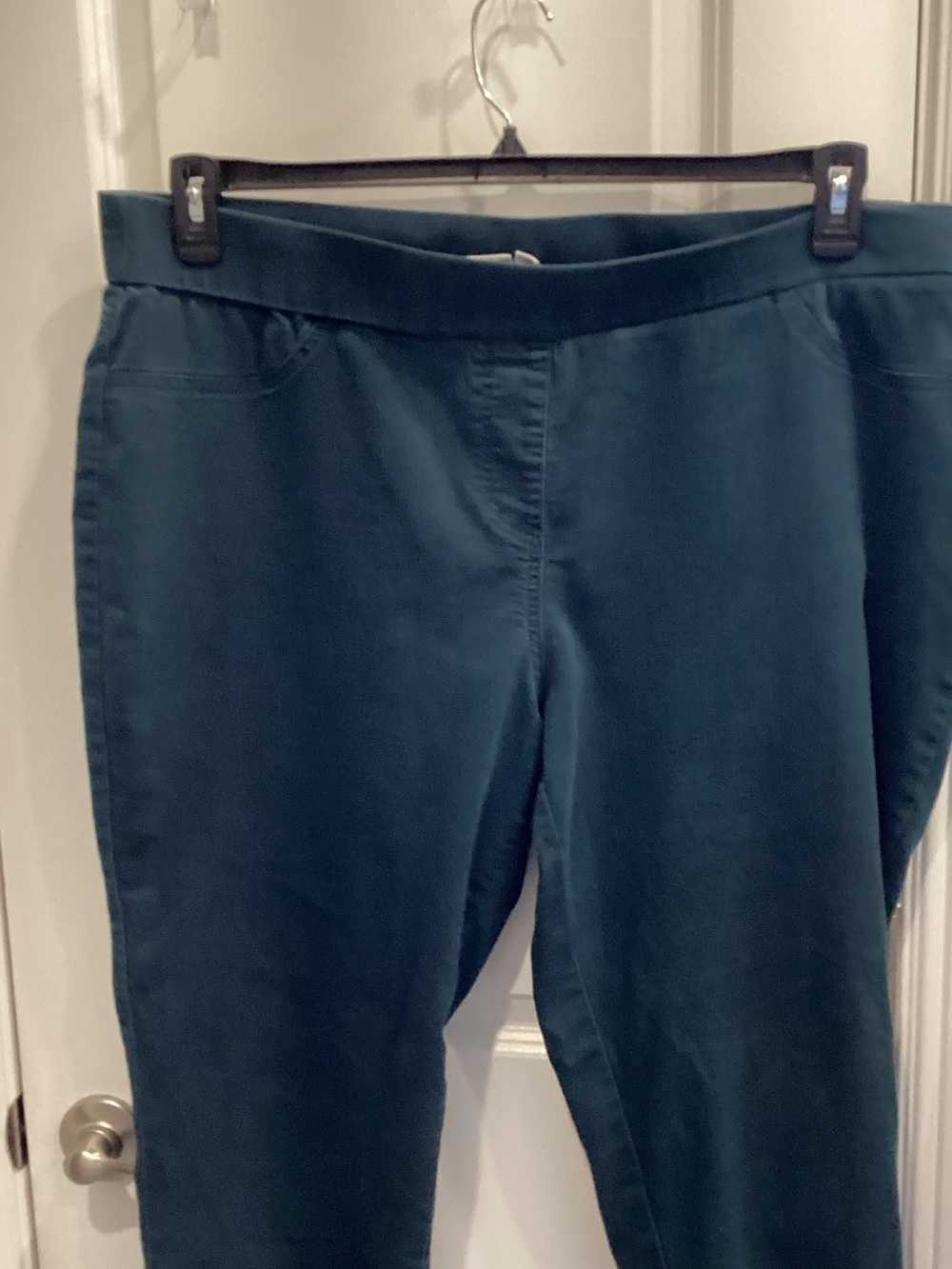 Straight-Leg Pull-On Pants in Teal